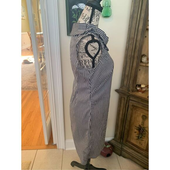 TALBOTS Gingham Check Pleated Ruffle Tank Dress - Picture 2 of 9